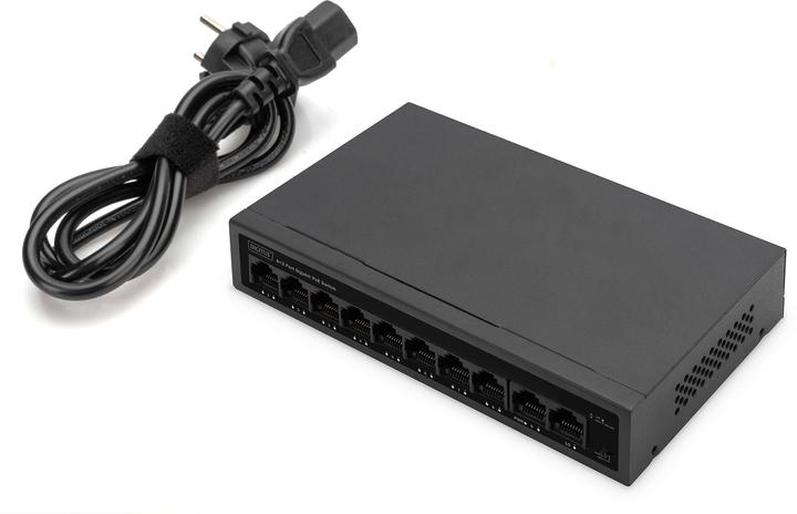 Produktbild Digitus 8+2 Port GE PoE Switch 8 Port PoE 802.3at, 10/100/1000 Mbps + 2 Port GE (10 Ports)