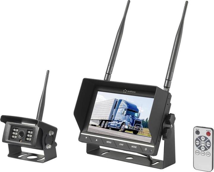 Renkforce RV2,4-7 Omkeervideosysteem 2 camera-ingangen Schroefbevestiging Zwart (mat)