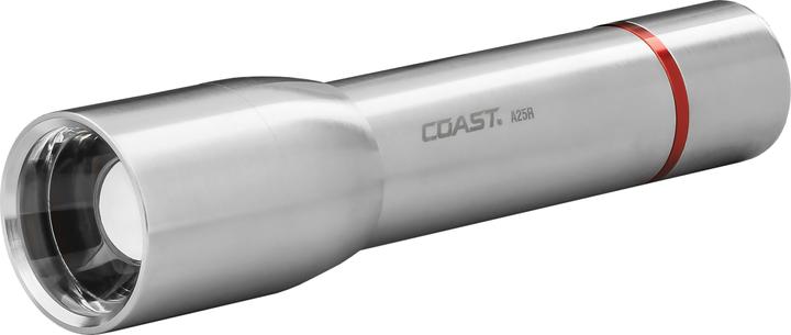 Actual product image Coast A25R rechargeable stainless steel torch (1000 lumens) - gift boxed (15.90 cm, 725 lm)