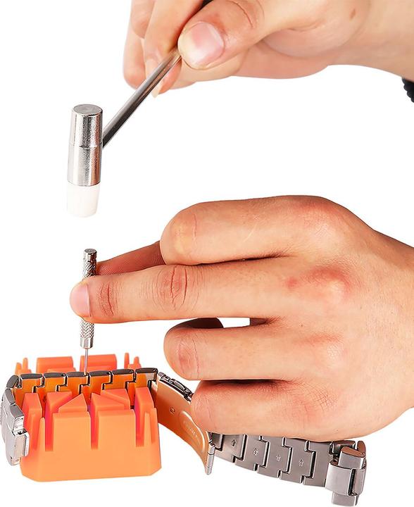 Ideoon Profi Uhrenarmband-Reparaturset, 26-tlg.: Armbandkürzer & Bandwechsel-Werkzeug