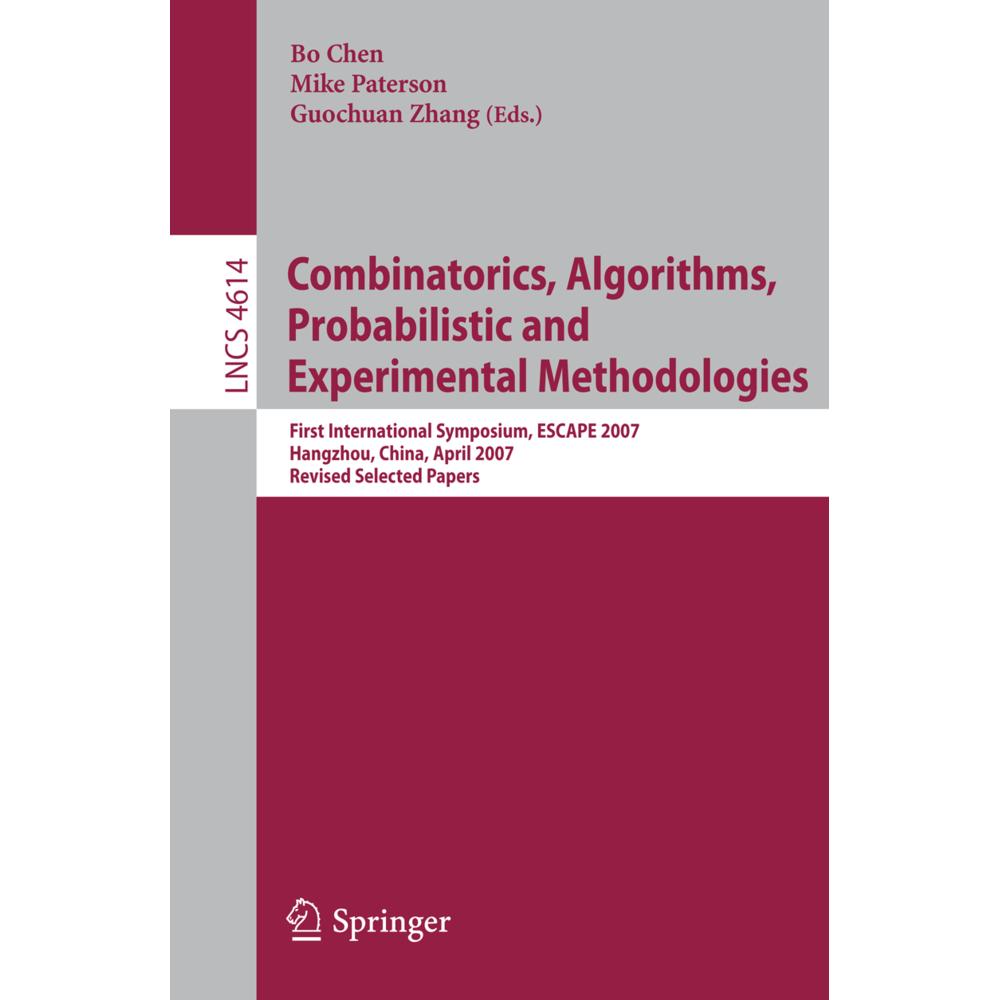 Combinatorics, Algorithms, Probabilistic and Experimental Methodologies, Fachbücher von Bo Chen, Guochuan Zhang, Mike Pa...