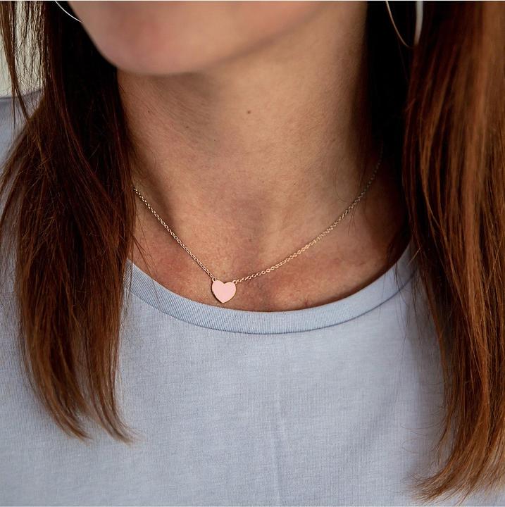Actual product image Glanzstücke München Ladies heart sterling silver rose gold 40.0 cm base chain + 5.0 cm extension - 8968 (Sterling Silver, 40 - 45 cm)