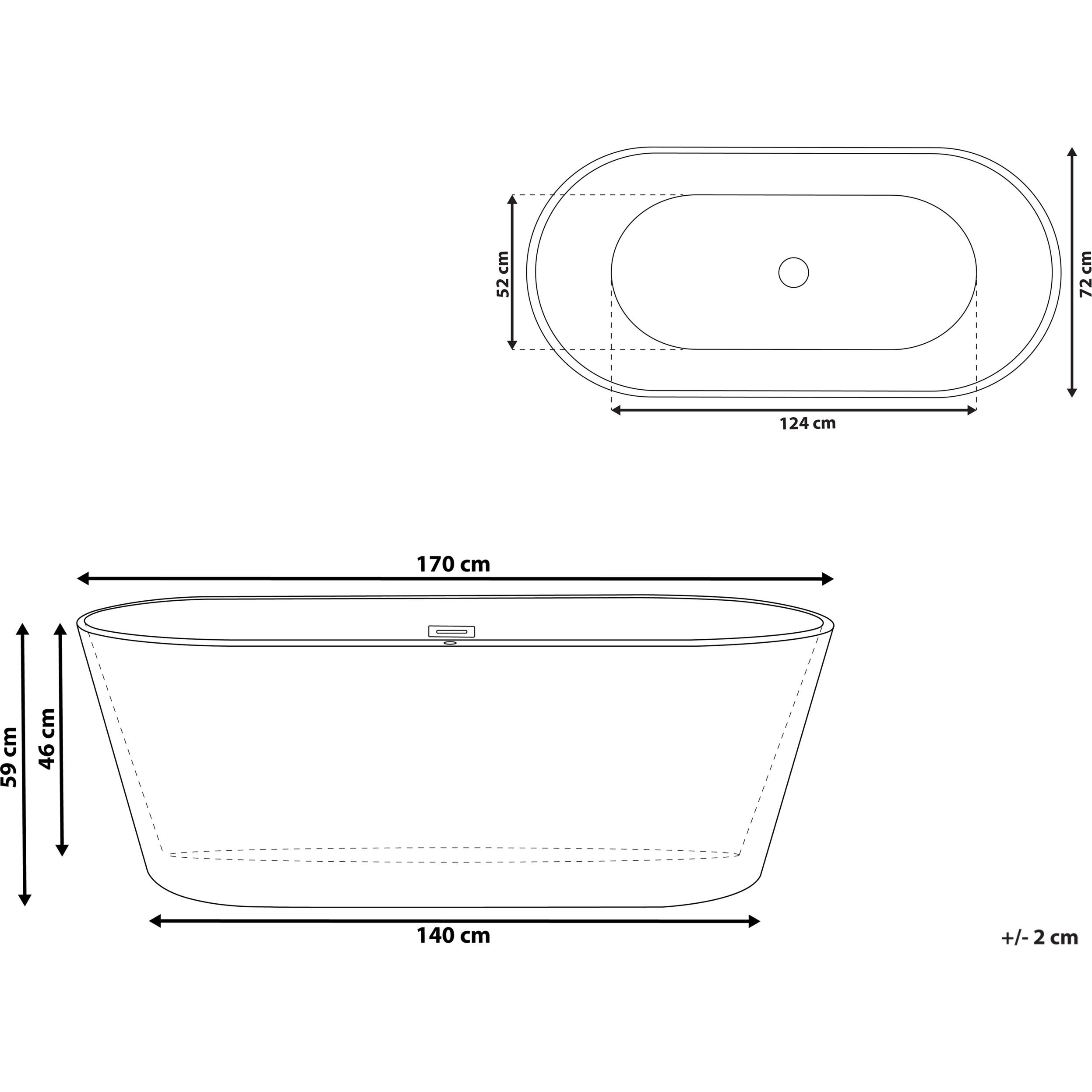 Thumbnail - Beliani, Badewanne, Havana (267.50 l, 72 cm)