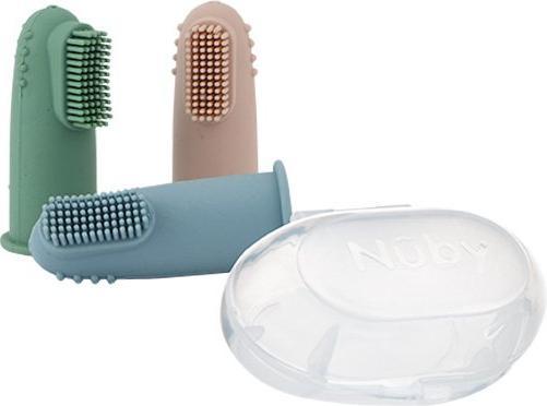 Produktbild Nuby Finger-Zahnbürste mit Aufbewahrungsbox, Mix, 3Mt+ (1 x)