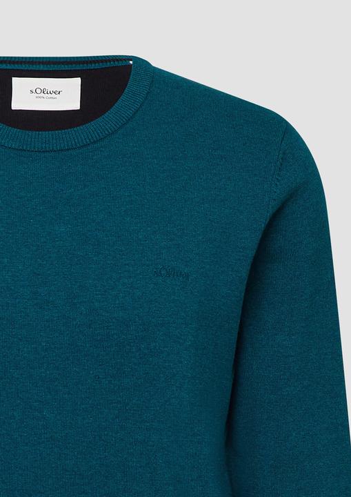 Produktbild s.Oliver Strickpullover Baumwollpullover mit Logo-Stickerei (XL)