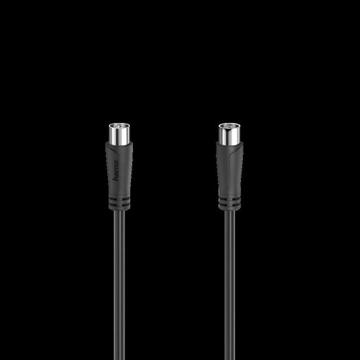Produktbild Hama Antennen-Kabel, Koax-Stecker - Koax-Kupplung, 1,5 m, 90 dB, Schwarz (90 dB, Antennenkabel)