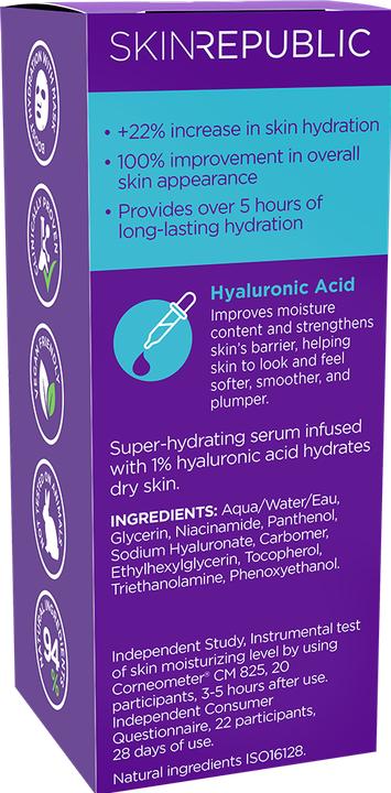 Nutritional values and ingredients Skin Republic Hyaluronic Acid 1% (30 ml)
