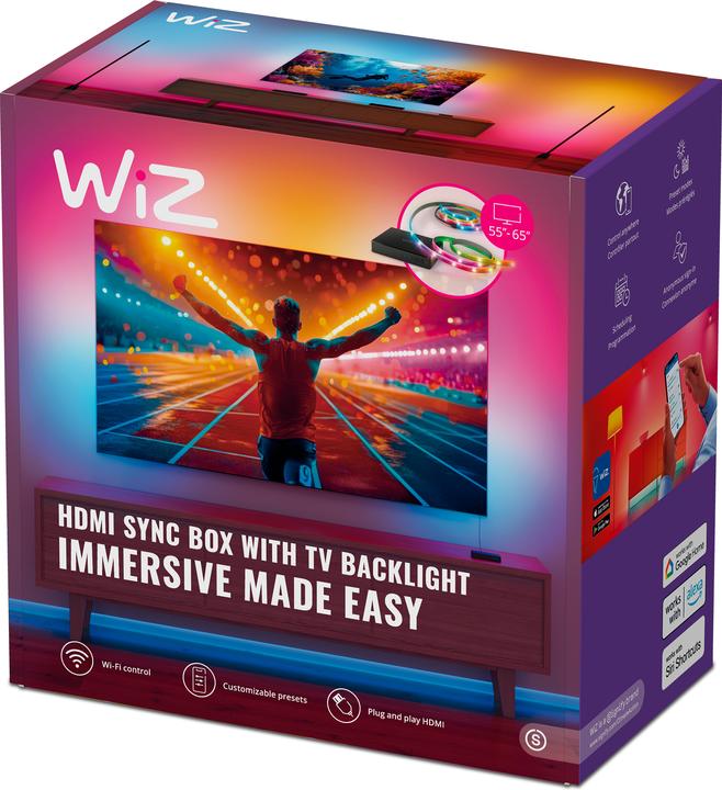 Produktbild WiZ HDMI Sync Box + Lightstrip 55 bis 65 Zoll (Mehrfarbig, 290 cm, Indoor)