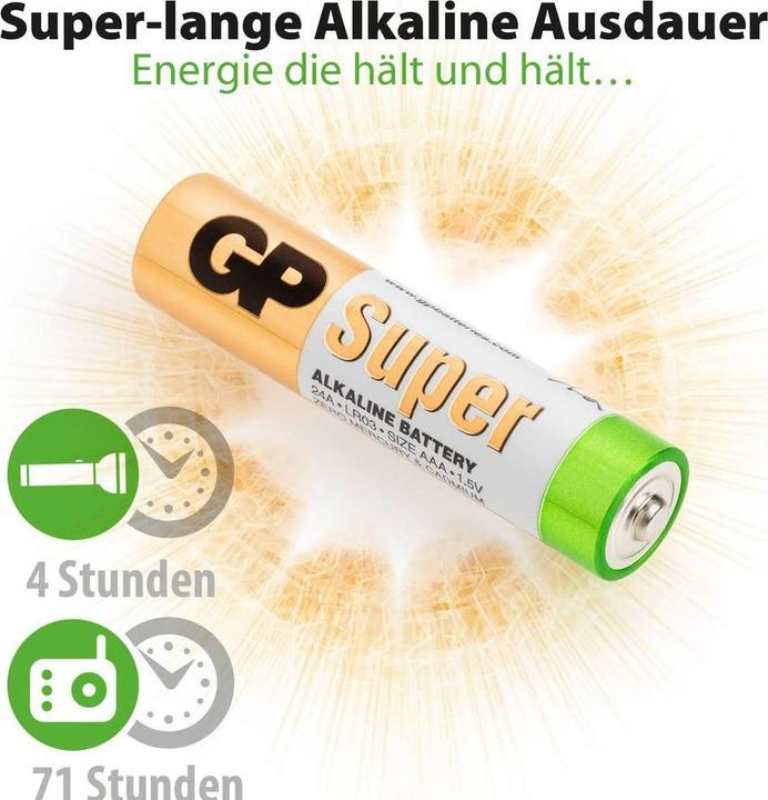Actual product image GP Batteries Super Alkaline (8 pcs., AAA / LR03 / Micro / R03 / AM4 / MN2400 / KR03)
