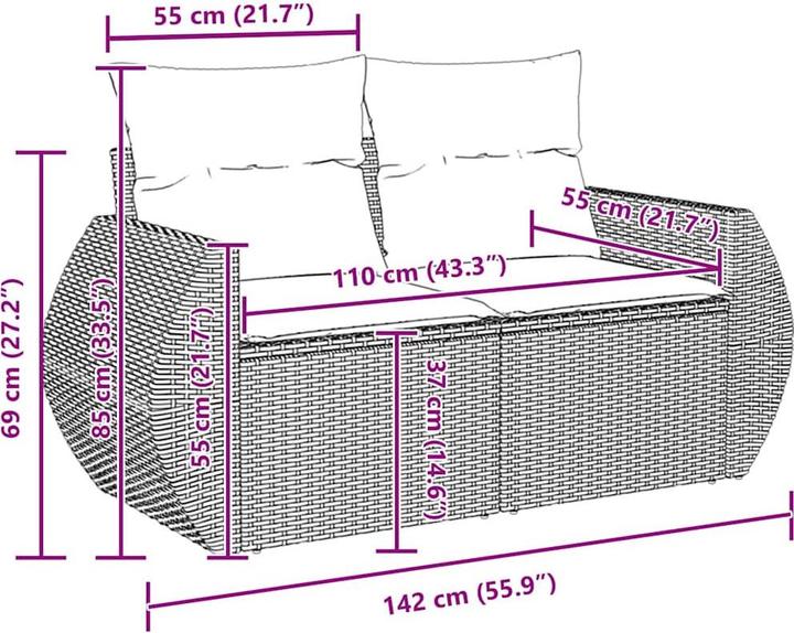 Actual product image vidaXL Garden sofa set