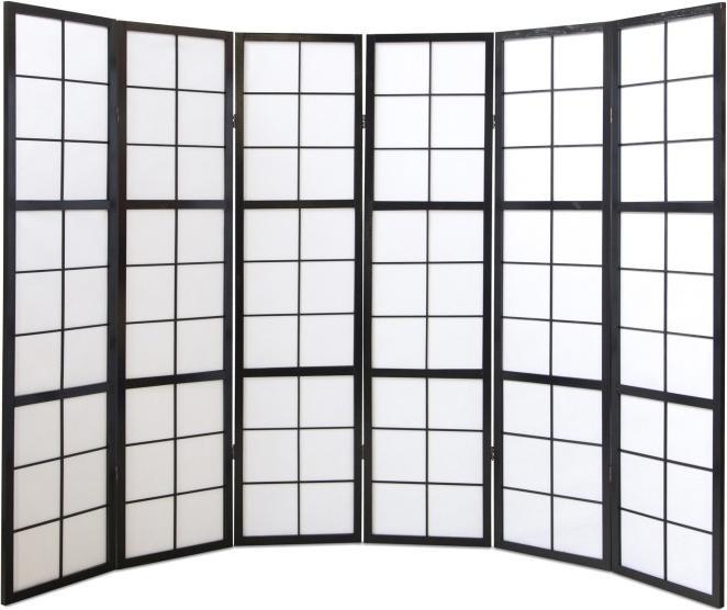 Actual product image Homestyle4u 6-panel screen room divider Shoji black