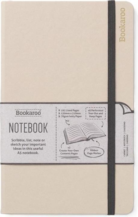 IF Bookaroo Notizbuch Journal A5 – Creme (A5, À rayures, Couverture rigide)