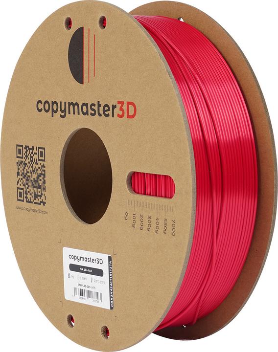 Actual product image Copymaster3D PLA Silk 3D Printing Filament, 1.75 mm, Red (PLA, 1.75 mm)