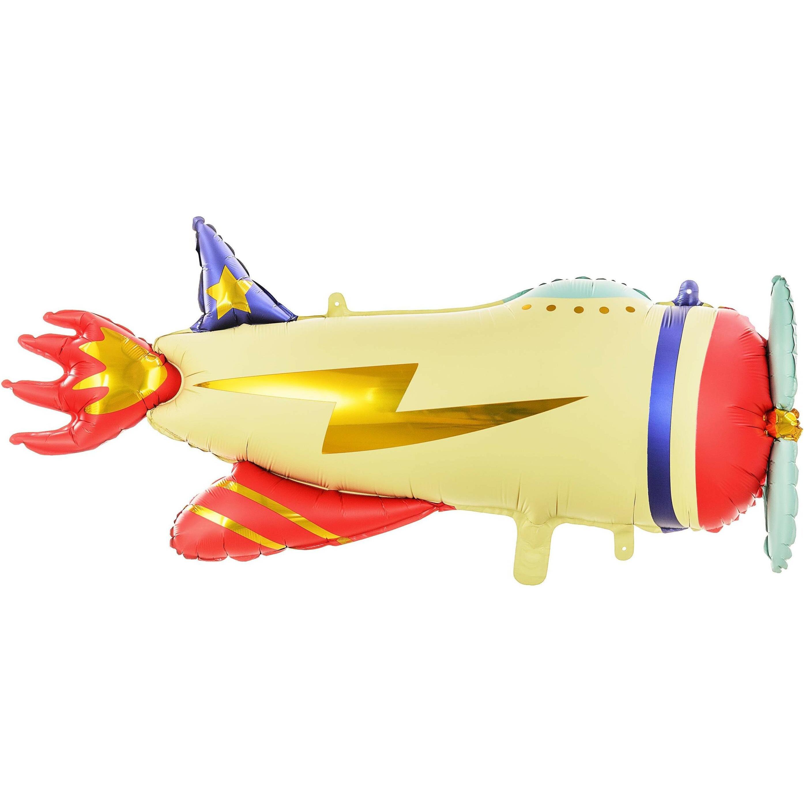 Partydeco Alu-Ballon - Flugzeug (91cm)