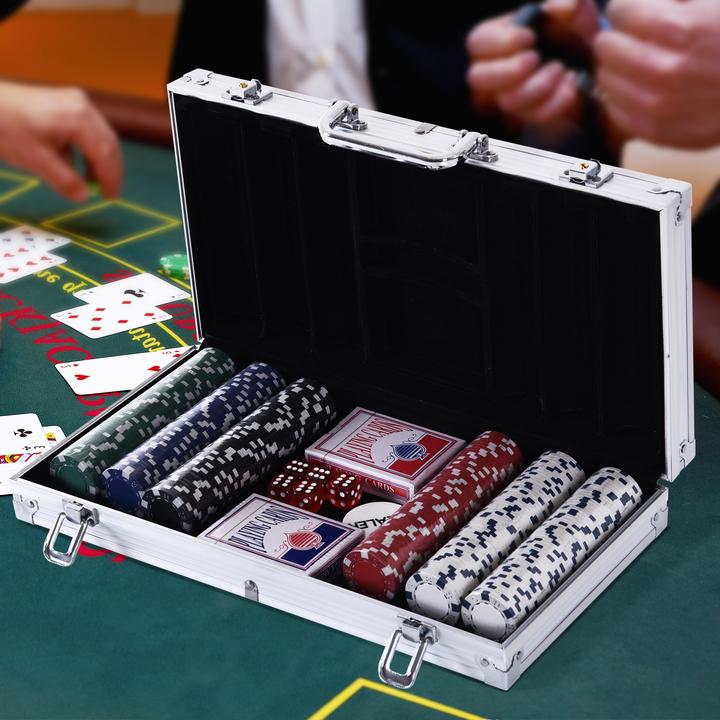 Actual product image Homcom Poker case with 300 chips (English, German)