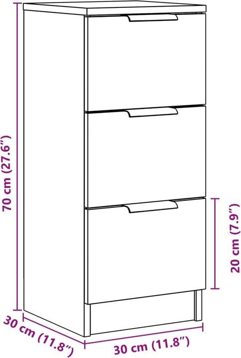 Produktbild vidaXL Sideboard (30 x 30 x 70 cm)