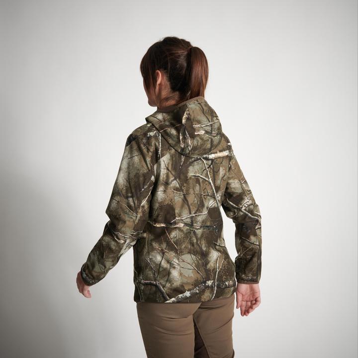 Actual product image Solognac Hunting jacket rain jacket 500 ladies low noise camouflage (34)
