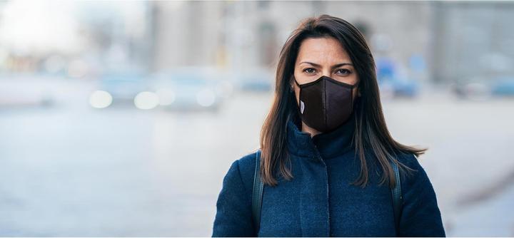 Actual product image Unrepa Community fabric mask LIVIPRO Evolution size XL, black (1 x)