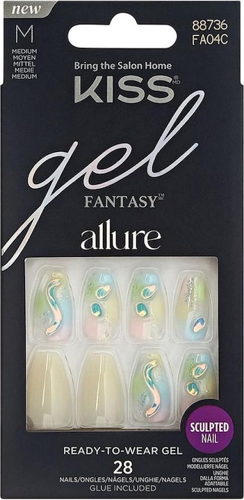 KISS Gel nails Gel Fantasy Allure - Band of Color 28 pcs (Kunstnägel)