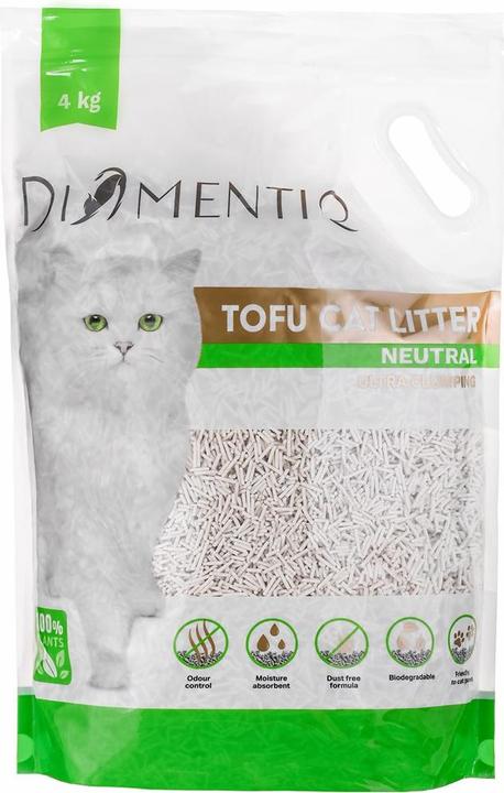 Produktbild Diamentiq Żwirek Tofu zbrylający 4 kg NATURALNY (Klumpend, Nicht staubend, Antibakteriell, 4 kg)
