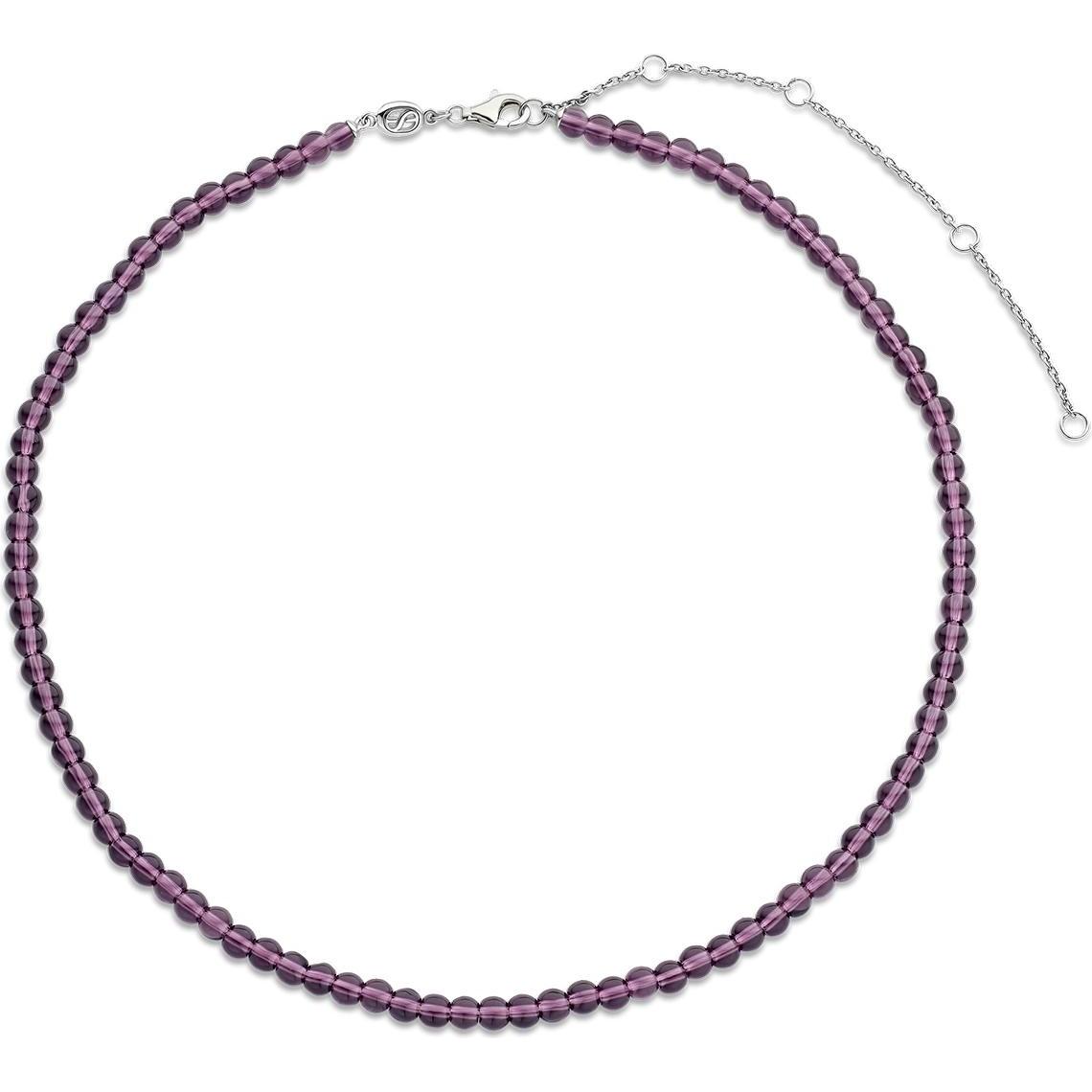 Ti Sento Milano, Halsschmuck, Collier mit purplefarbene Steine 3916PU/42, (925 Sterling Silber)