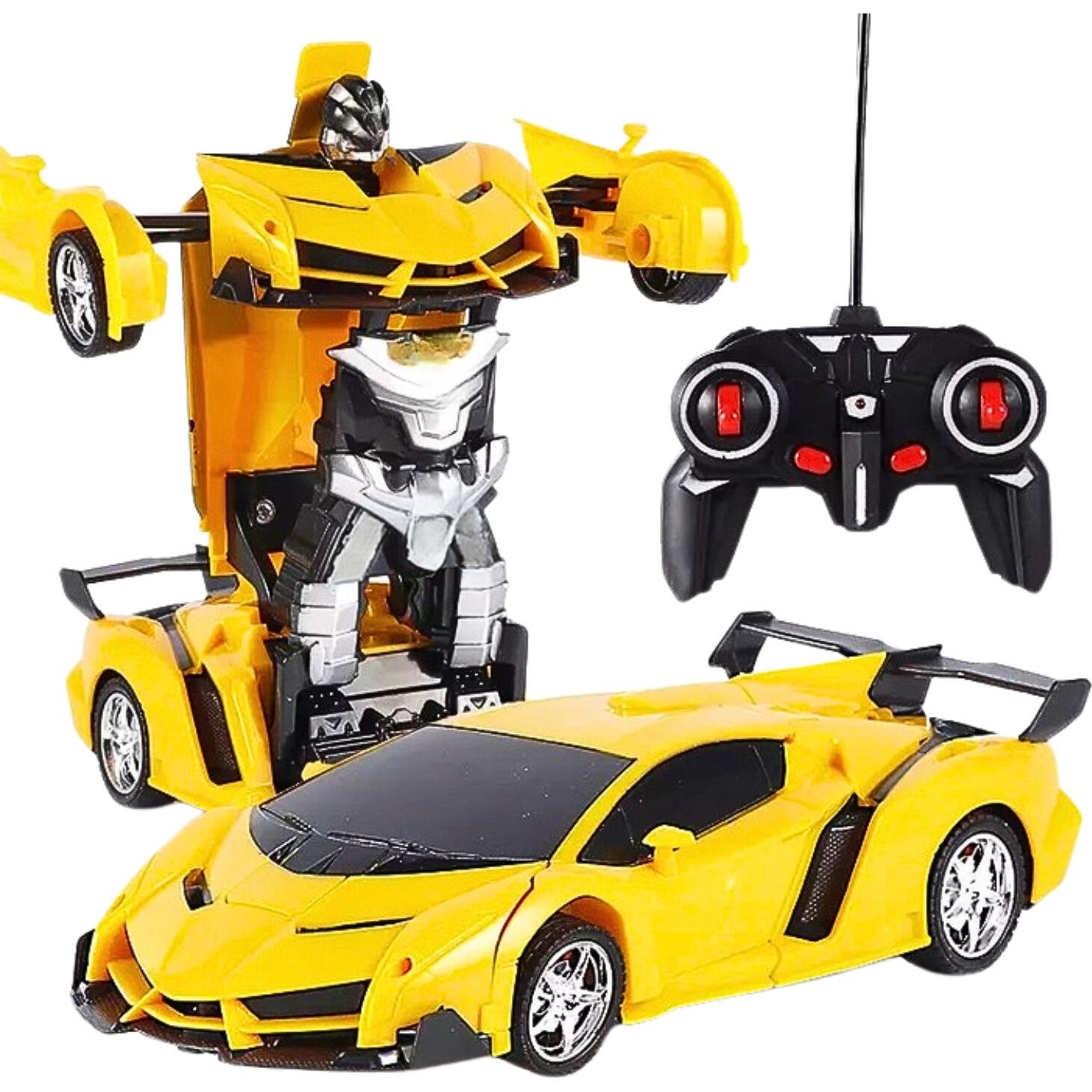 Lean Toys Auto Robot Transformers 2in1 telecomando R/C giallo