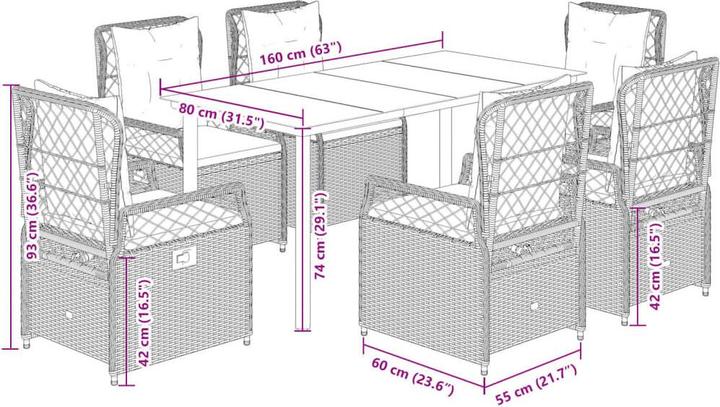Produktbild vidaXL Garten Essgruppe