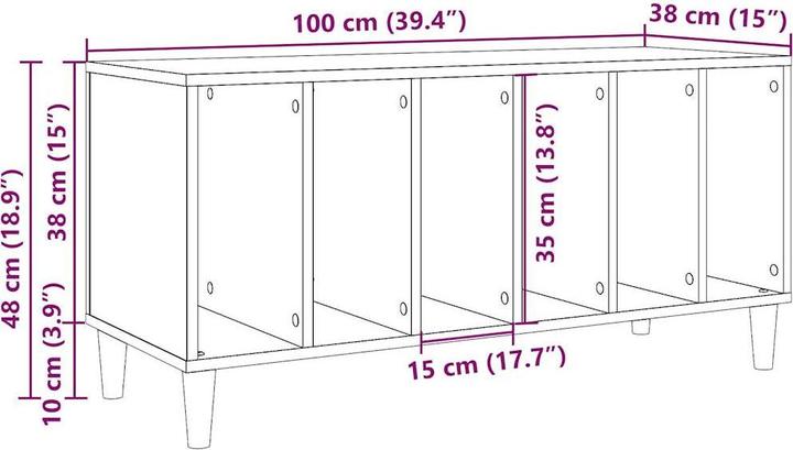Image du produit vidaXL Plattenschrank (100 x 38 x 48 cm)