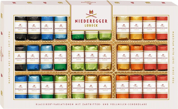 Actual product image Niederegger Marzipan chocolates variations with dark chocolate (400 g)