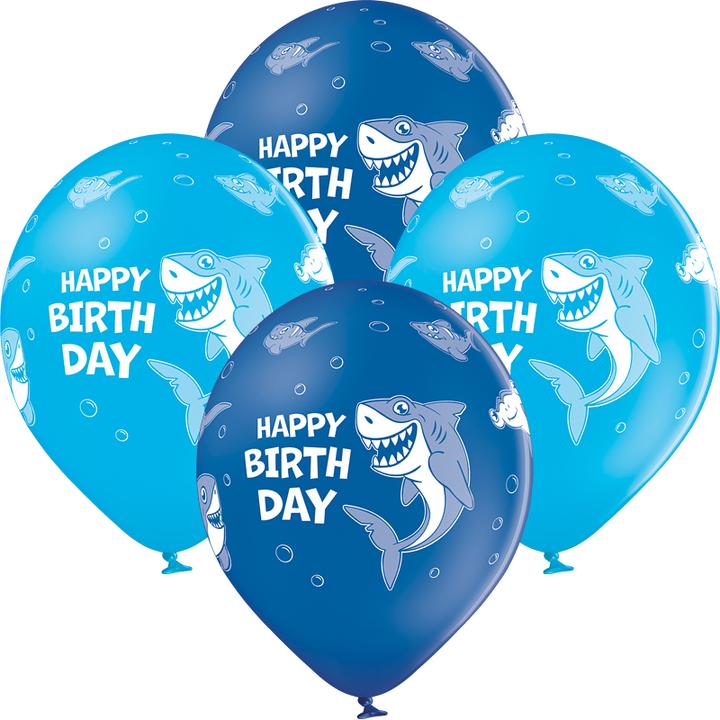 bonacker ballonversand Haifisch Geburtstag Ballons - Premium-Qualität aus Naturkautschuk (25 x)