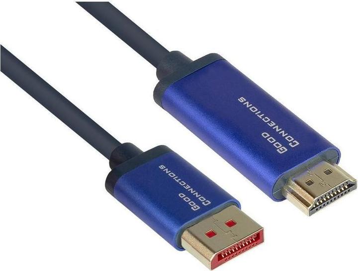 Produktbild Good Connections GC 4860-SF050B DP 1.4 auf HDMI 2.0 A Stecker,4K@60Hz, 5 m, blau (5 m)