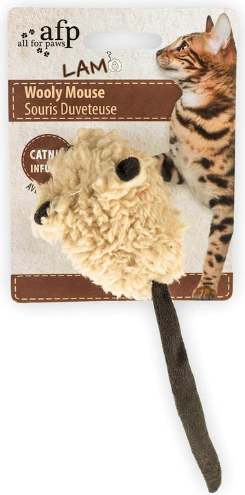 Productafbeelding All for Paws AFP Kattenspeeltje Lamswol Wollige Muis (Speel muis kat)