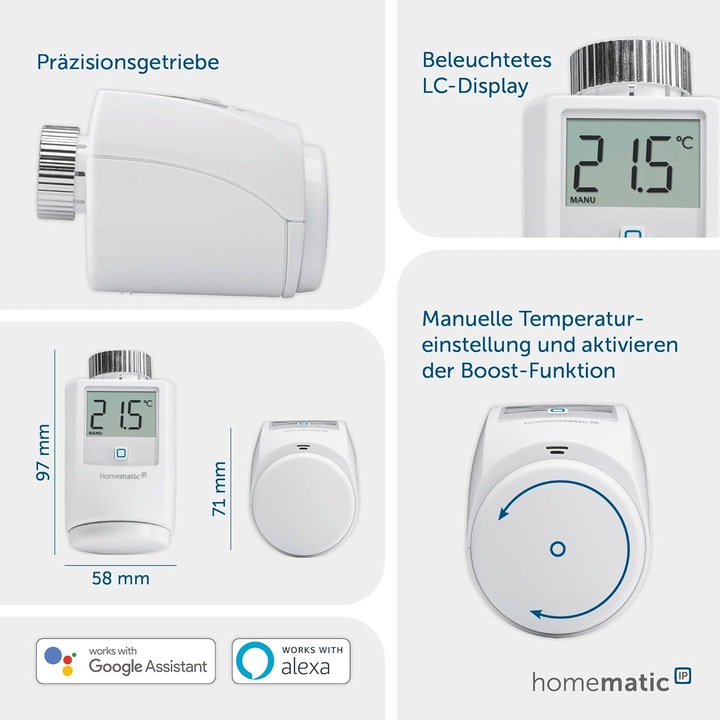Actual product image Homematic IP Smart Home Radiator Thermostat HMIP-eTRV-2