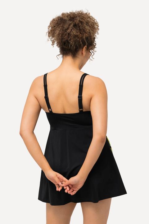 Image du produit Ulla Popken Robe de bain à motif citrons, avec bonnets souples à armatures. Matière recyclée (44)