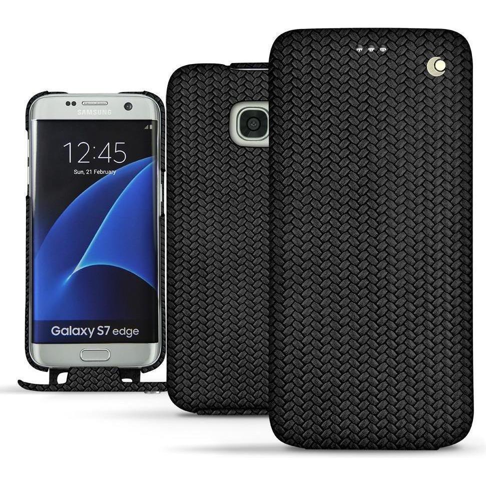 Noreve Lederschutzhülle vertikal (Samsung Galaxy S7 Edge), Smartphone Hülle, Schwarz
