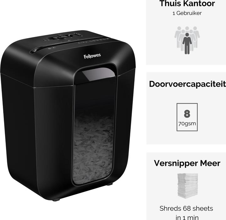 Actual product image Fellowes Powershred LX45 P-4 document shredder, 8 pages (Particle cut)