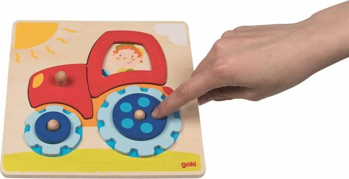 Actual product image Goki Tractor peg puzzle (6 pieces)