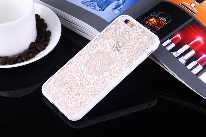 Produktbild König Design Apple iPhone 6 / 6s Handy Hülle Mandala Case Schutzhülle Motiv Kreis Weiss Neu (Apple iPhone 6)