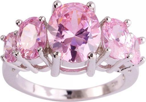 Produktbild Hermex versilberter Ring mit Pink Sapphire Edelstein - Gold Gr. 57 / Size 8 (57)