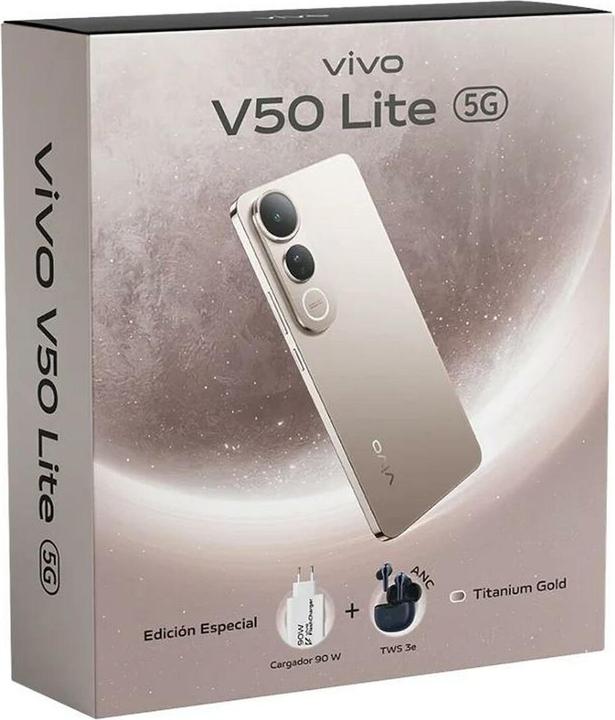 Produktbild Vivo V50 Lite 5G (256 GB, Titanium Gold, 6.77", Dual SIM, 5G)