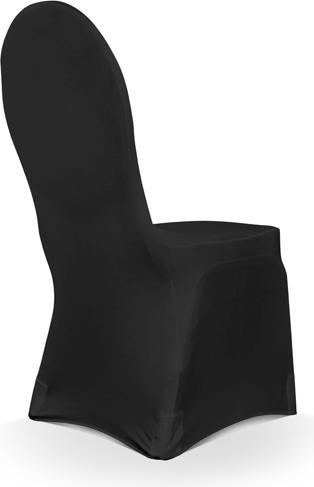 Actual product image Partydeco Chair cover, elastic matt fabric, black (1 pkt / 1 pc.)