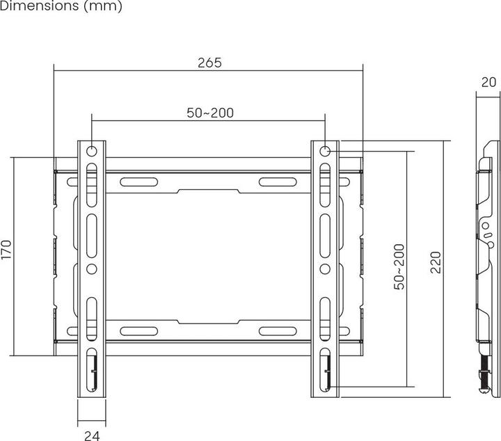 Produktbild Sbox PLB-2222F-2 (23-43/45kg/200x200) (Wand, 43", 45 kg)