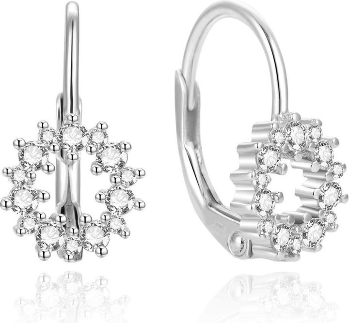 Actual product image Beneto Elegant silver earrings with zircons AGUC2213L (L)
