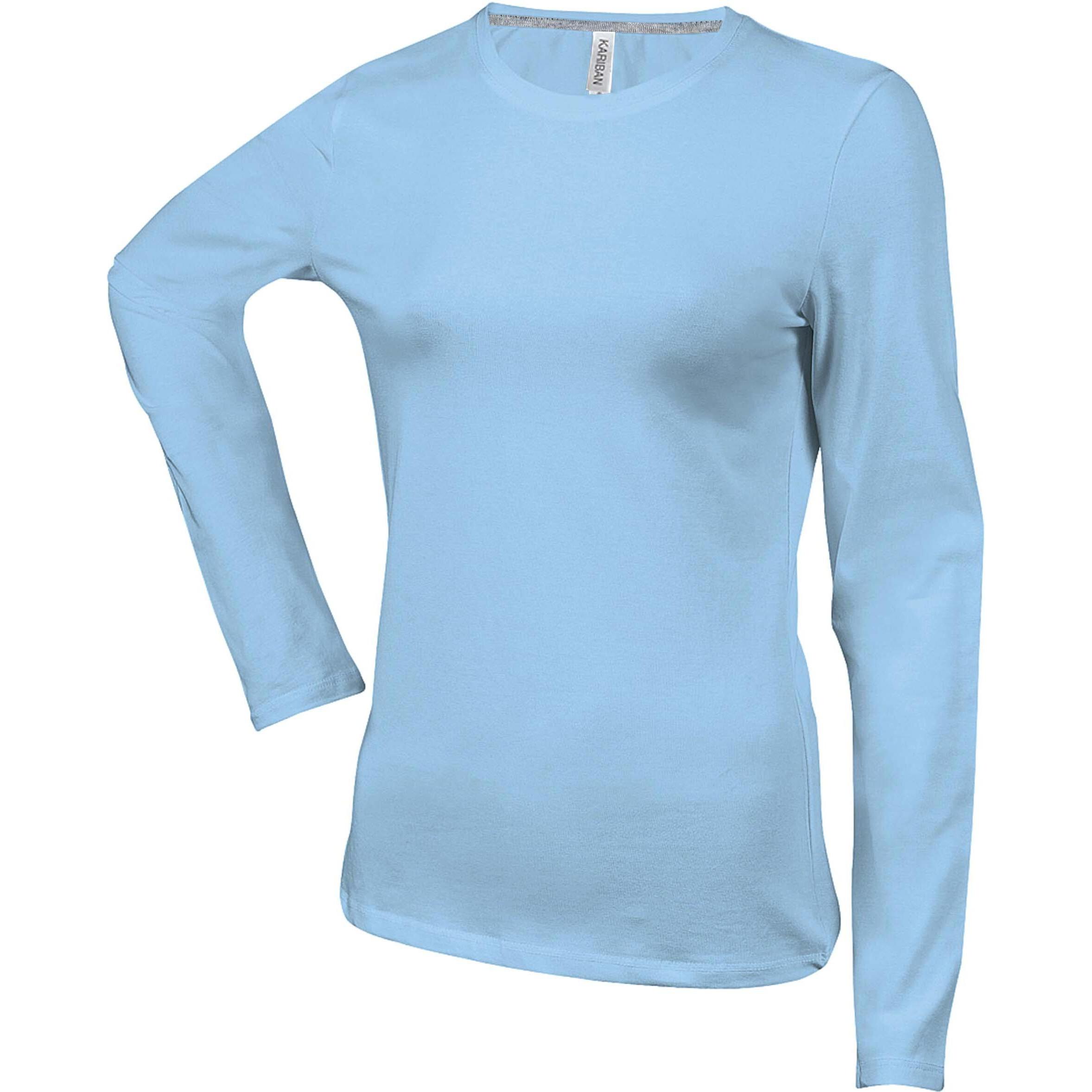 Kariban, Damen, Shirt, Col Rond, Blau, (M)