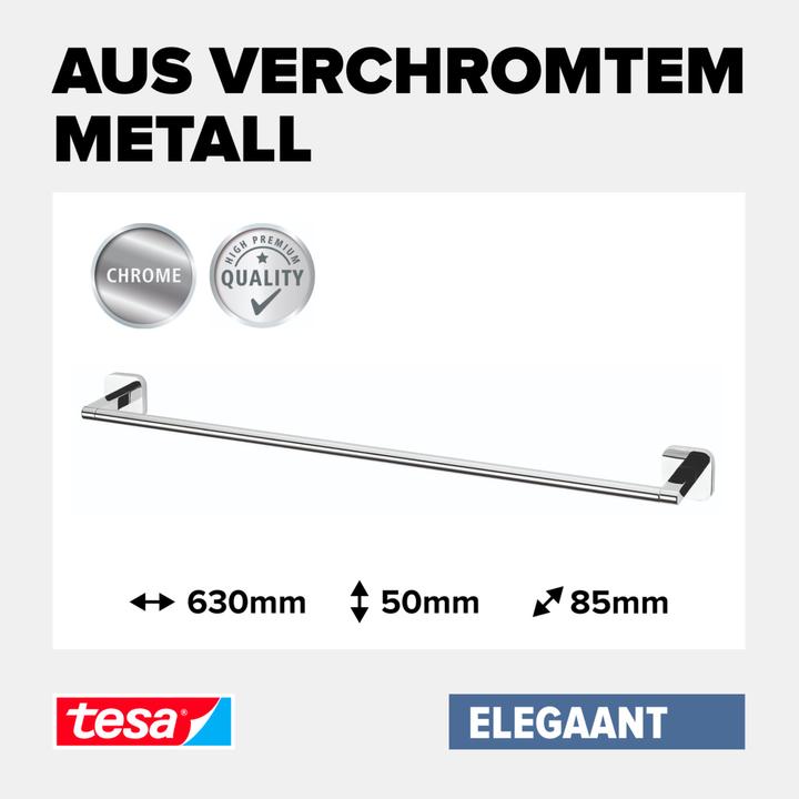 Image du produit tesa ELEGAANT Barre porte-serviettes simple avec solution de collage sans perçage