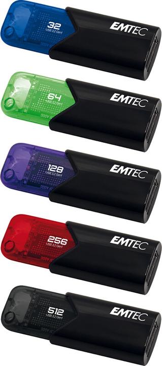 Immagine prodotto Emtec B110 Click Easy 3.2 USB Flash Drive 512 GB USB Type-A 3.2 Gen 2 (3.1 Gen 2) Nero (512 GB, USB-A)