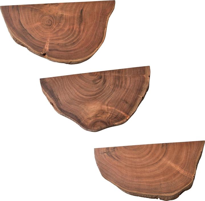 FineBuy Mensole da parete FB98594 in legno massiccio marrone