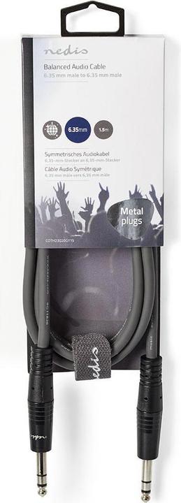 Actual product image Nedis Audio cable compensated 6.35 mm male - 6.35 mm female (1.50 m, 6.3mm jack)