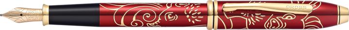Red lacquer with 23-carat gold-plated millings