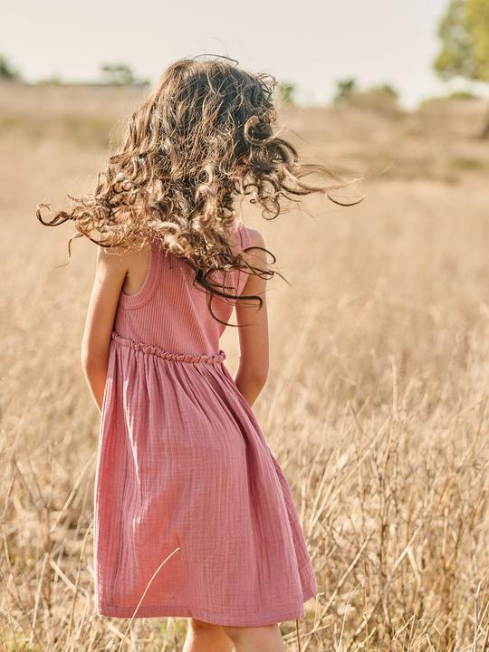Produktbild Vertbaudet Ärmelloses Kleid mit Materialmix Mädchen (110)